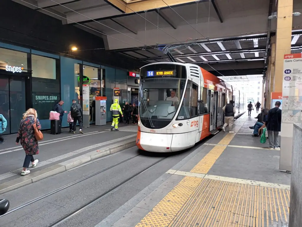 A tram in Geneva.
