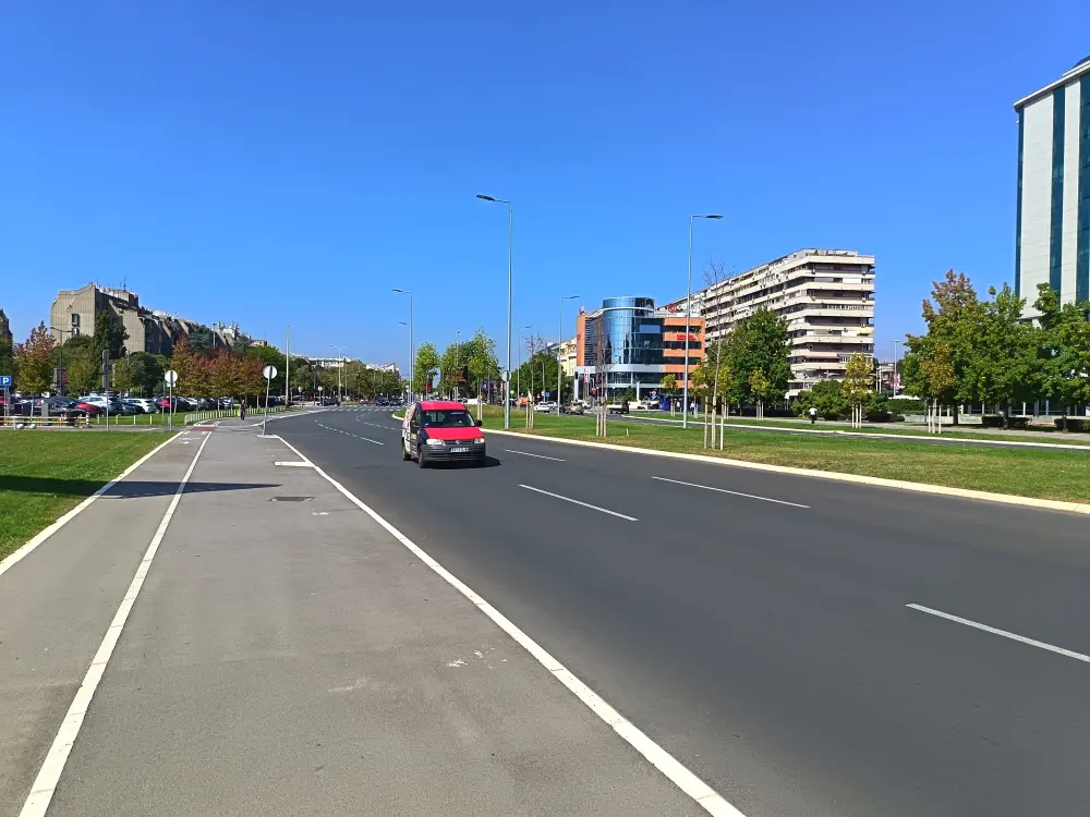 Wide street in Belgrade