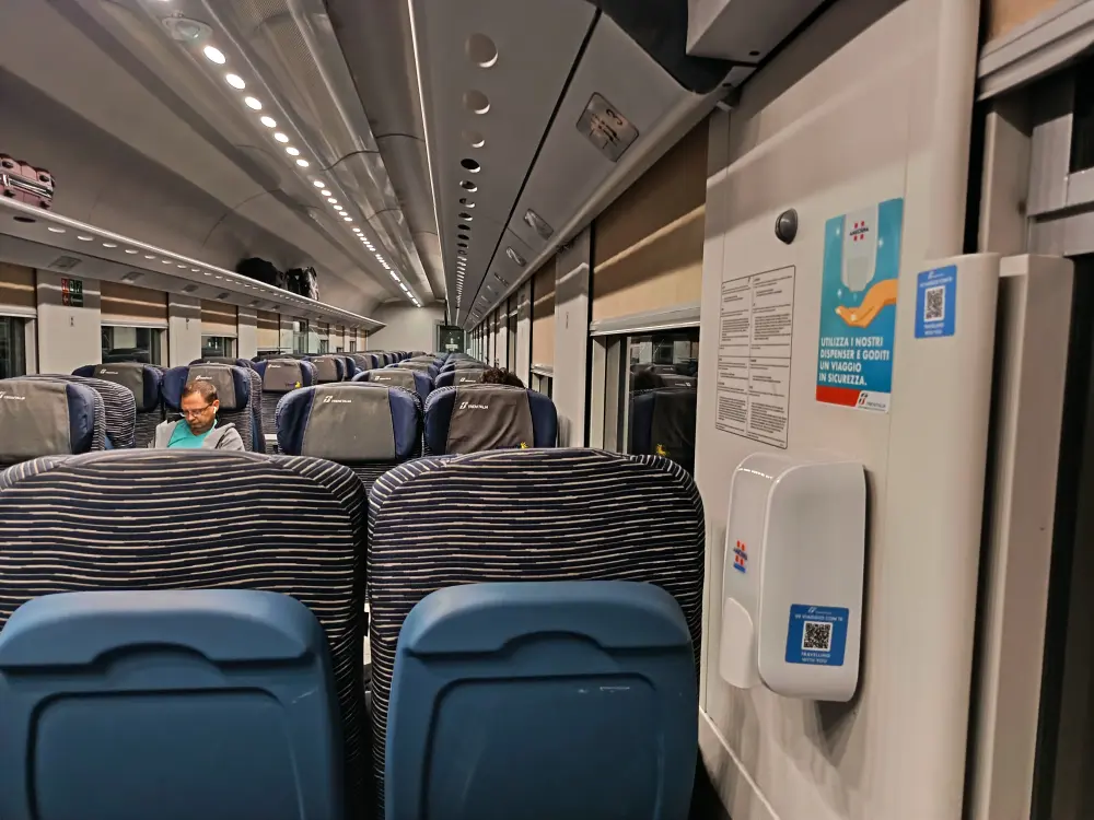 Inside the train carriage