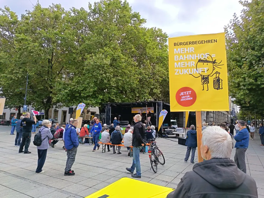 Public event opposing the Stuttgart subway reform in September.