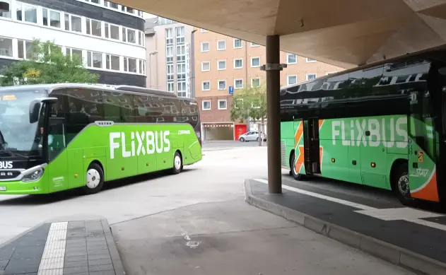 Two Flixbuses at the bus station