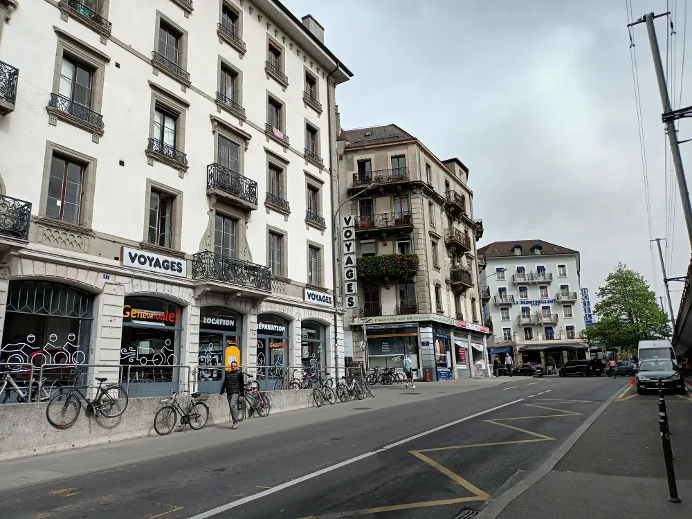 A wide street in Geneva