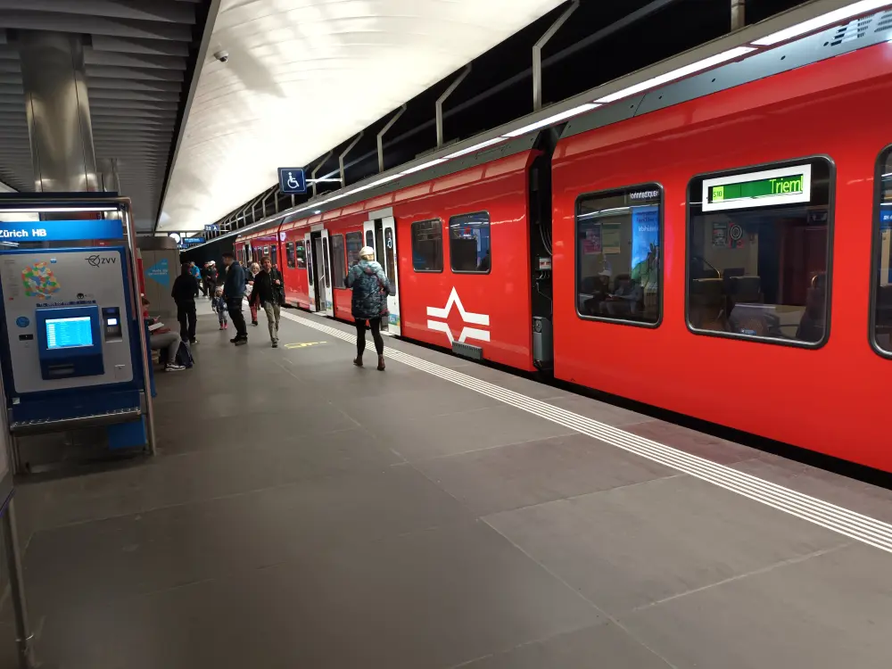 Train at Zurich main railway station