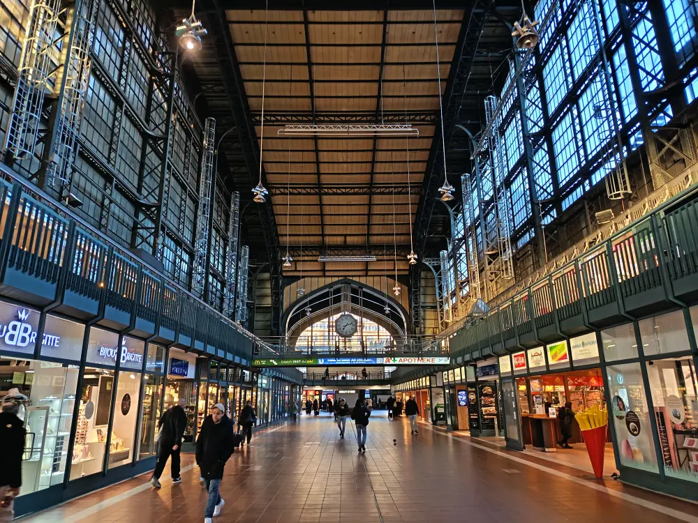 Hamburg's beautiful main railway station.